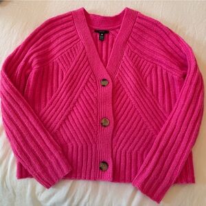 Aqua Pink Cardigan Sweater